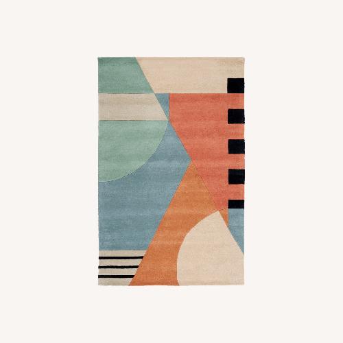 Used Wade Logan Abstract Hand-Tufted Wool Gold Area Rug 5*8 for sale on AptDeco