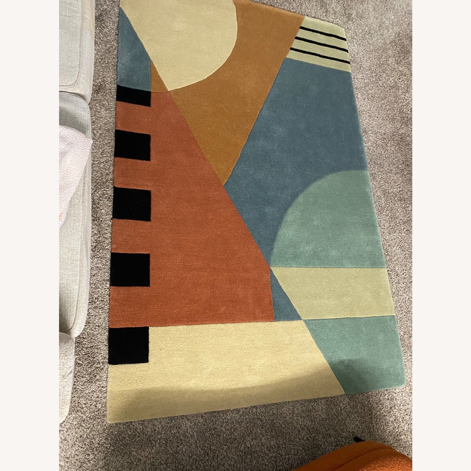 Wade Logan Abstract Hand-Tufted Wool Gold Area Rug 5*8 - image-1