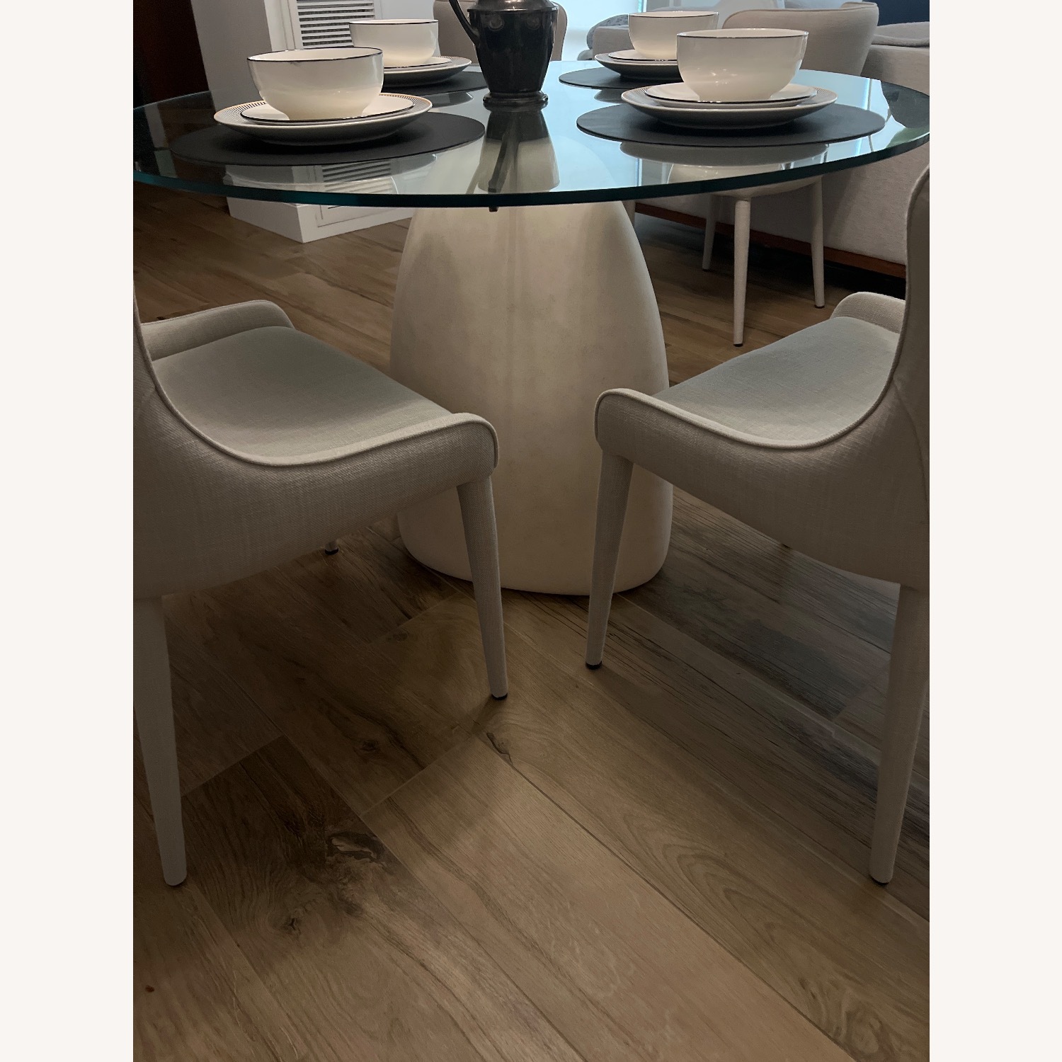CB2 White Glass Dining Table - image-5