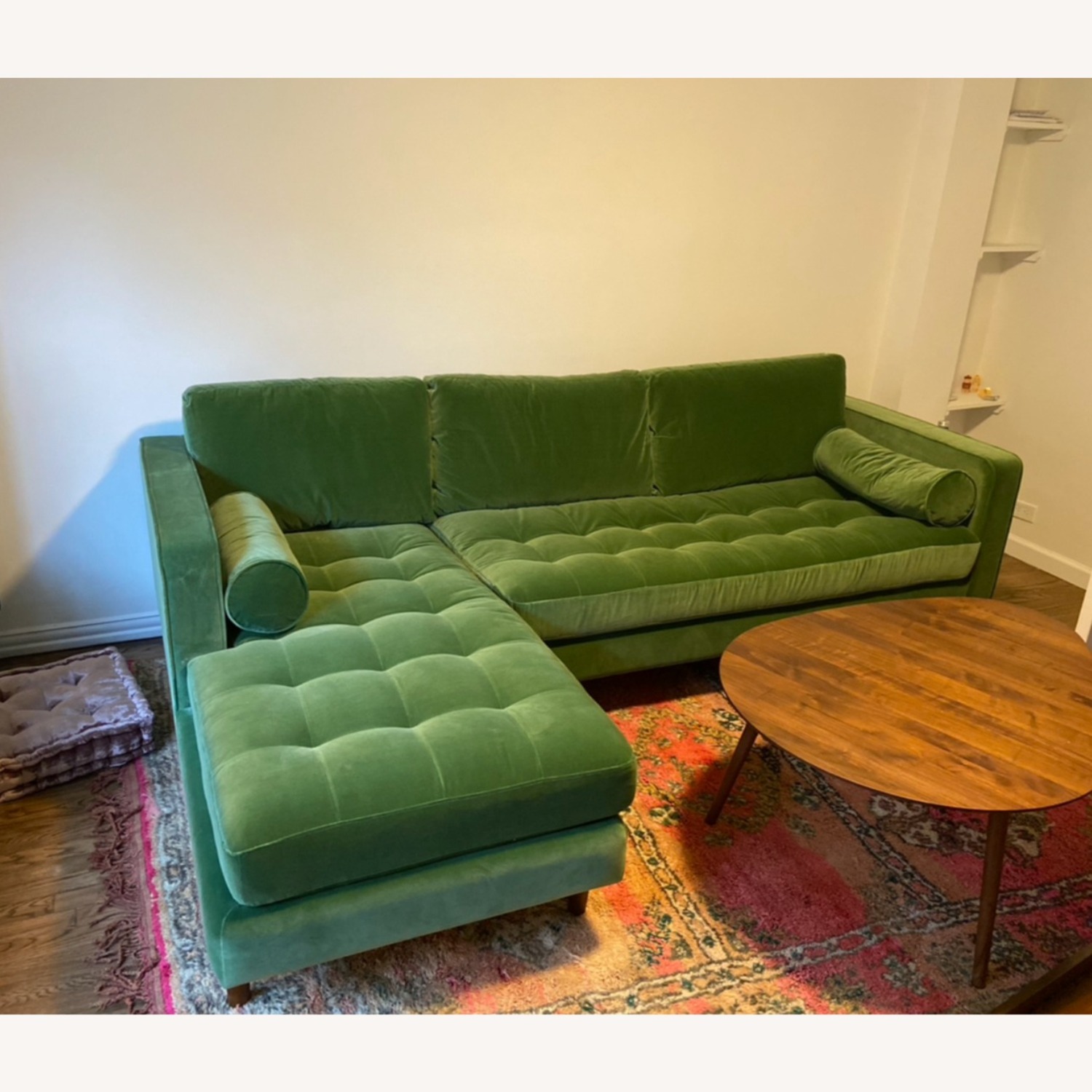 Sven Green Velvet 2 Piece Sectional - image-14