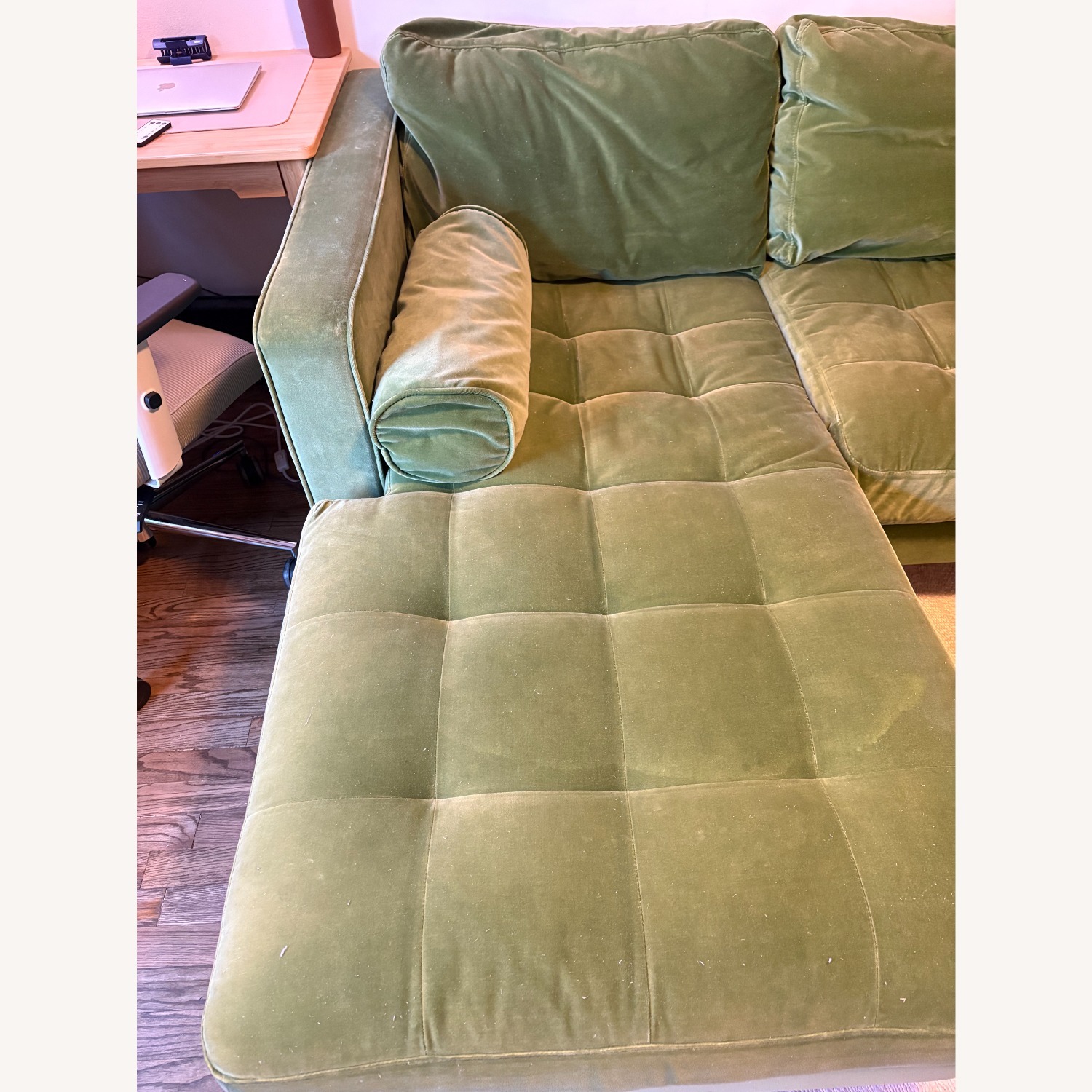 Sven Green Velvet 2 Piece Sectional - image-12