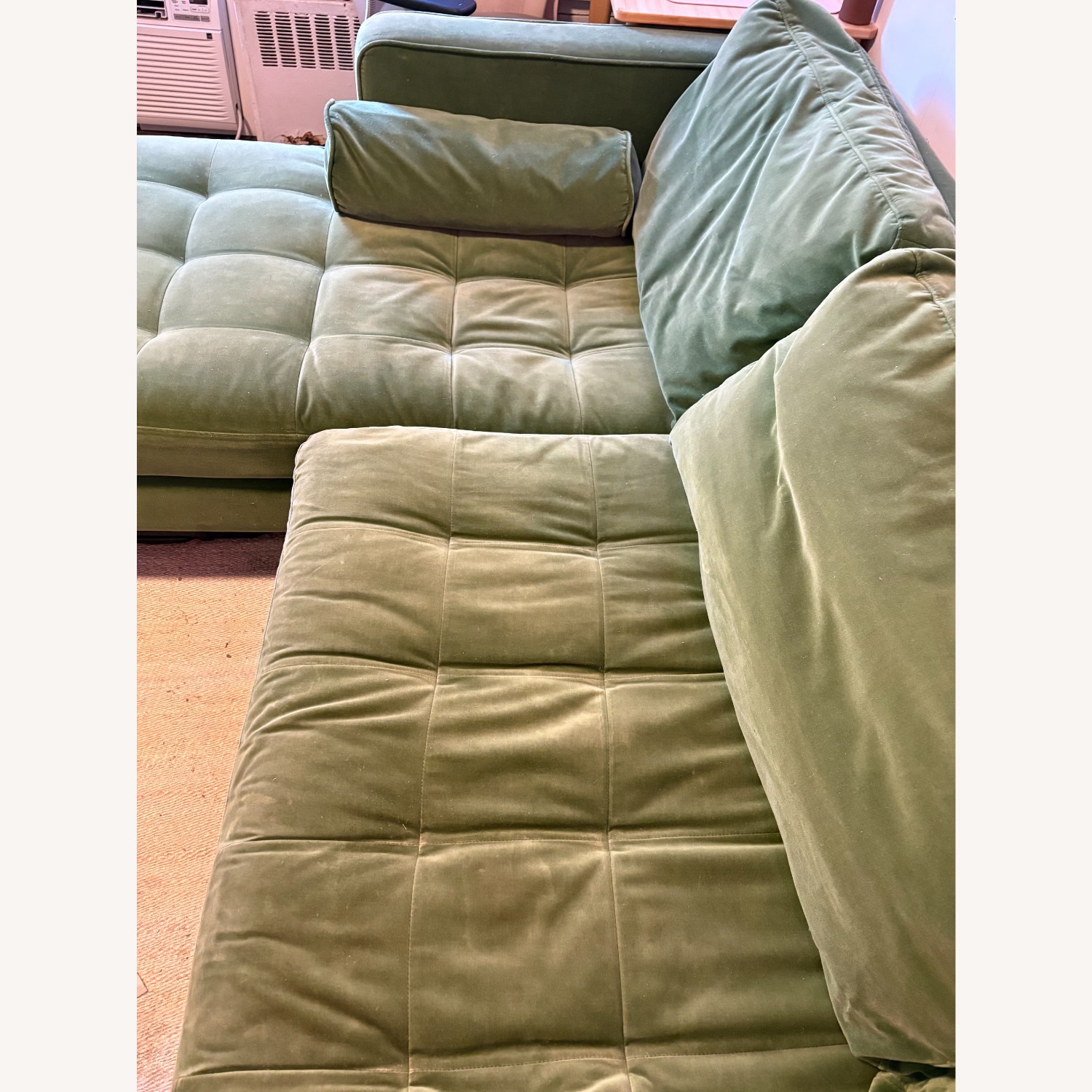 Sven Green Velvet 2 Piece Sectional - image-3