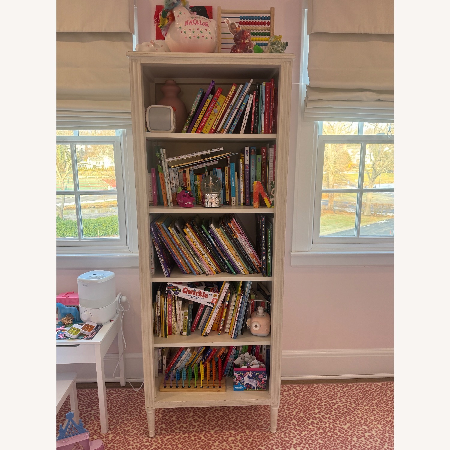 Restoration Hardware White Wood Bookcase - image-1