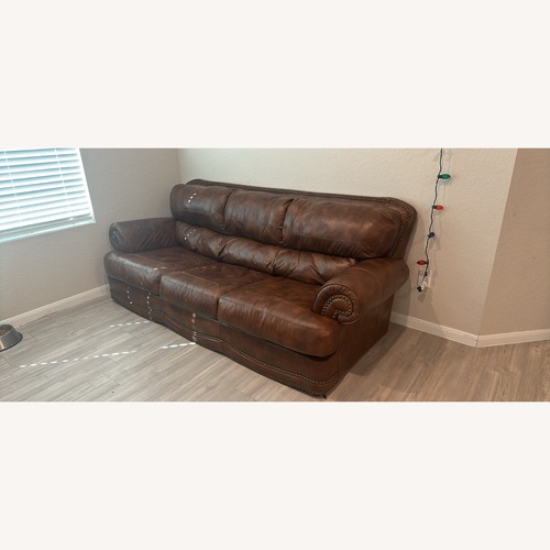 Used Dark Brown Leather 3+ Seater Sofa for sale on AptDeco