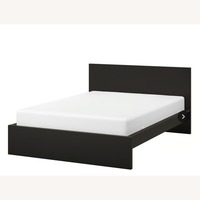 IKEA MALM Queen Bed Frame – Black-Brown with Slats