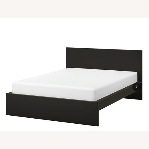 Used IKEA MALM Queen Bed Frame – Black-Brown with Slats for sale on AptDeco
