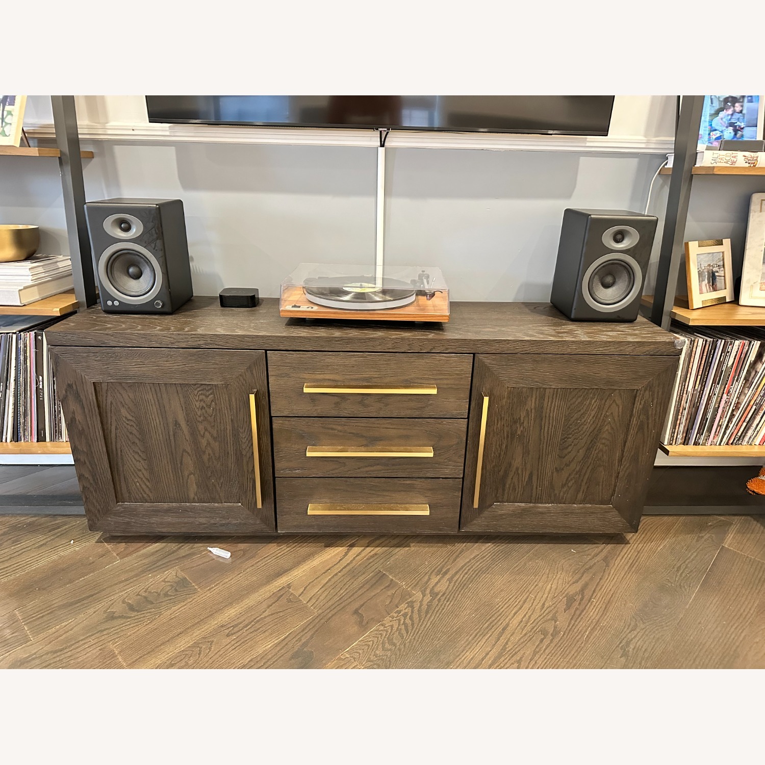 Machinto Double-door Media Console With Drawers - image-1