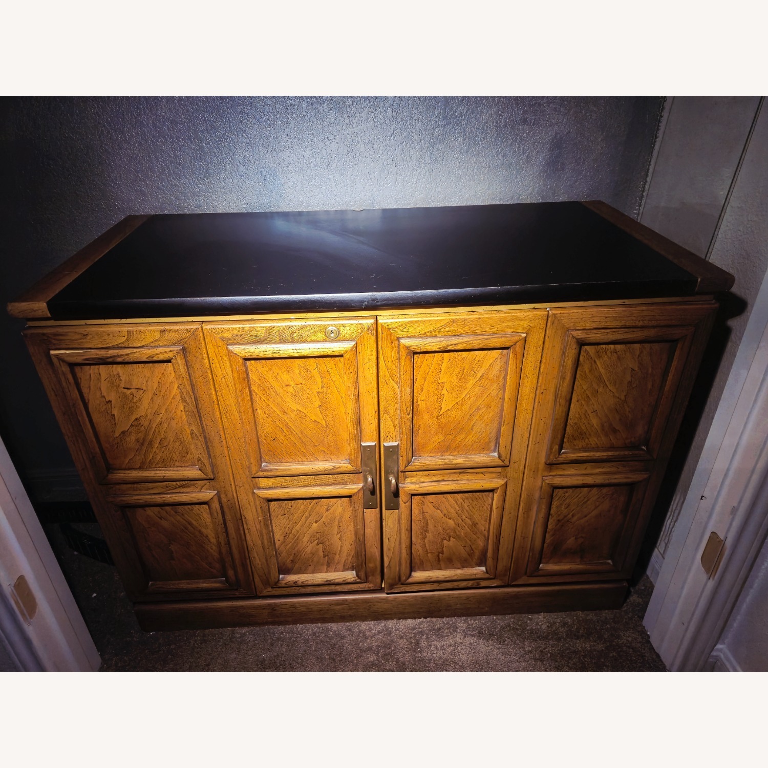 Vintage/Antique Light Brown Wood Bar Cart - image-0