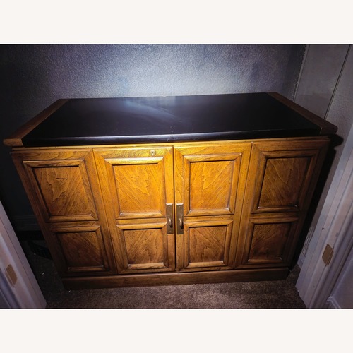 Used Vintage/Antique Light Brown Wood Bar Cart for sale on AptDeco