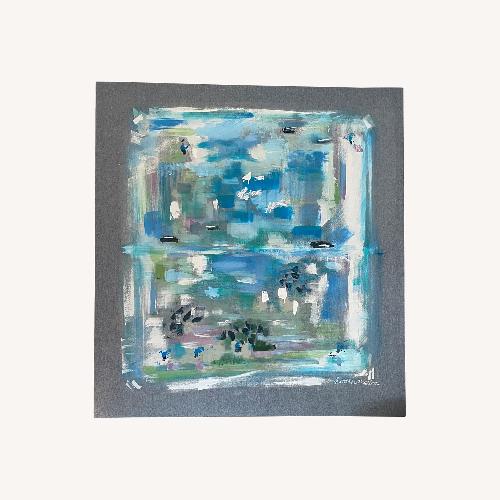 Used Original Art Blue Fabric Wall Art for sale on AptDeco