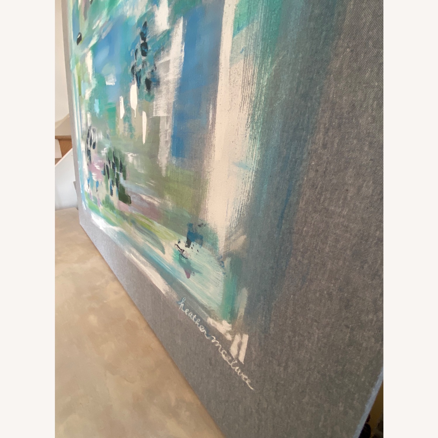 Original Art Blue Fabric Wall Art - image-9