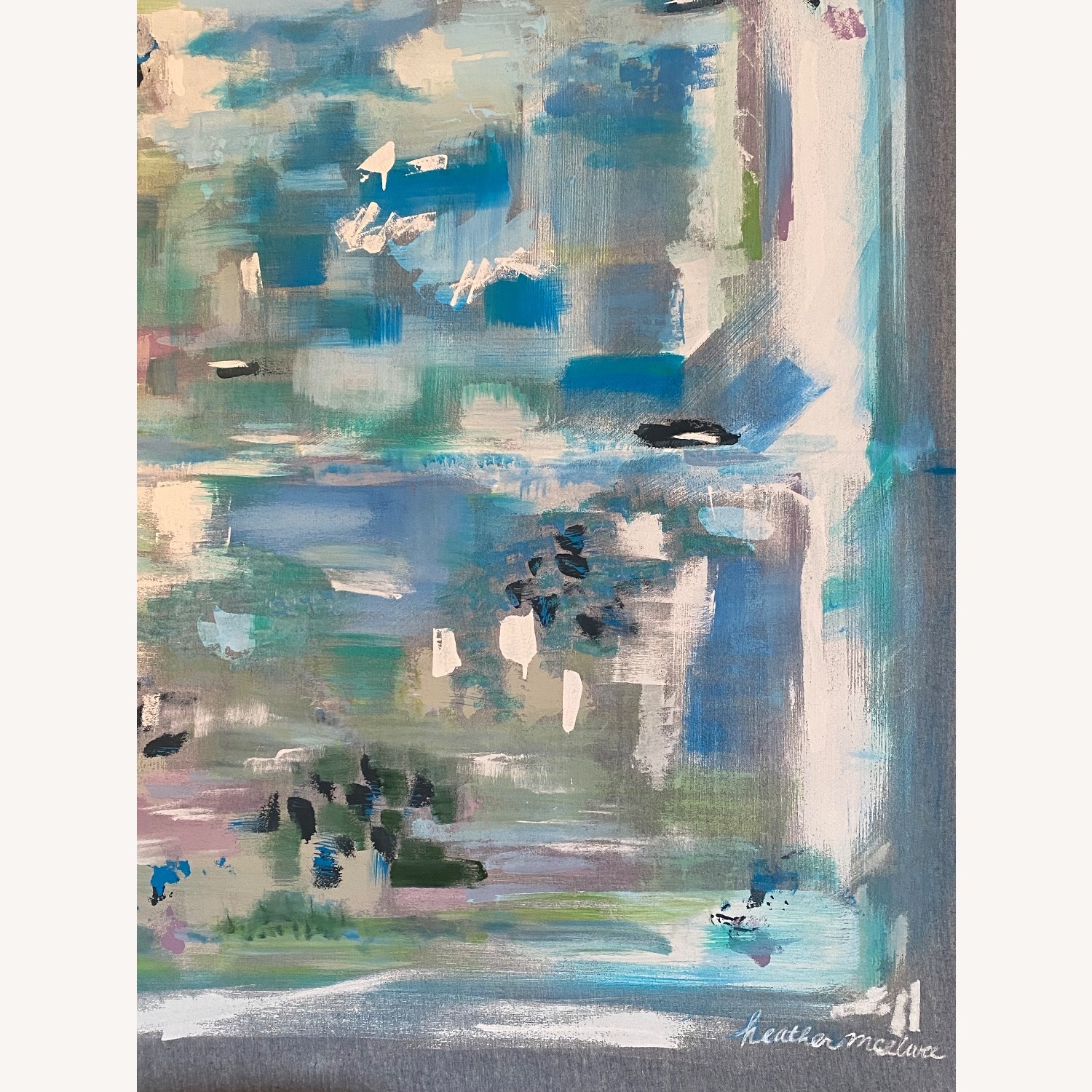 Original Art Blue Fabric Wall Art - image-5