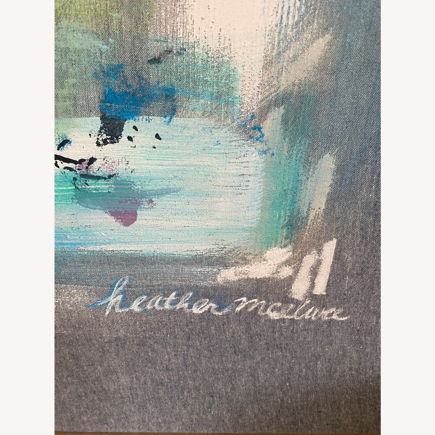 Original Art Blue Fabric Wall Art - image-10