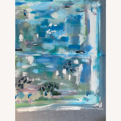 Used Original Art Blue Fabric Wall Art for sale on AptDeco