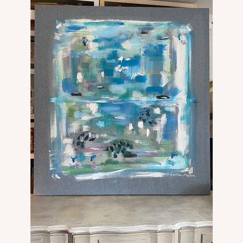 Used Original Art Blue Fabric Wall Art for sale on AptDeco