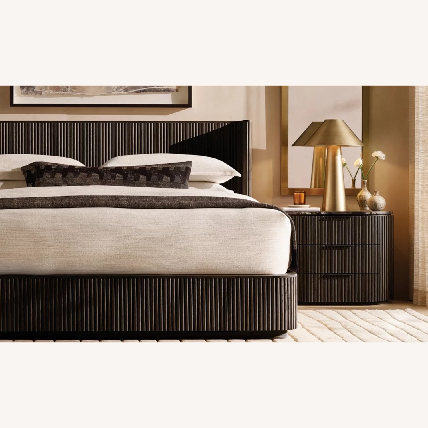 Restoration Hardware Byron Shelter Bed – King Black Oak Finish - image-1