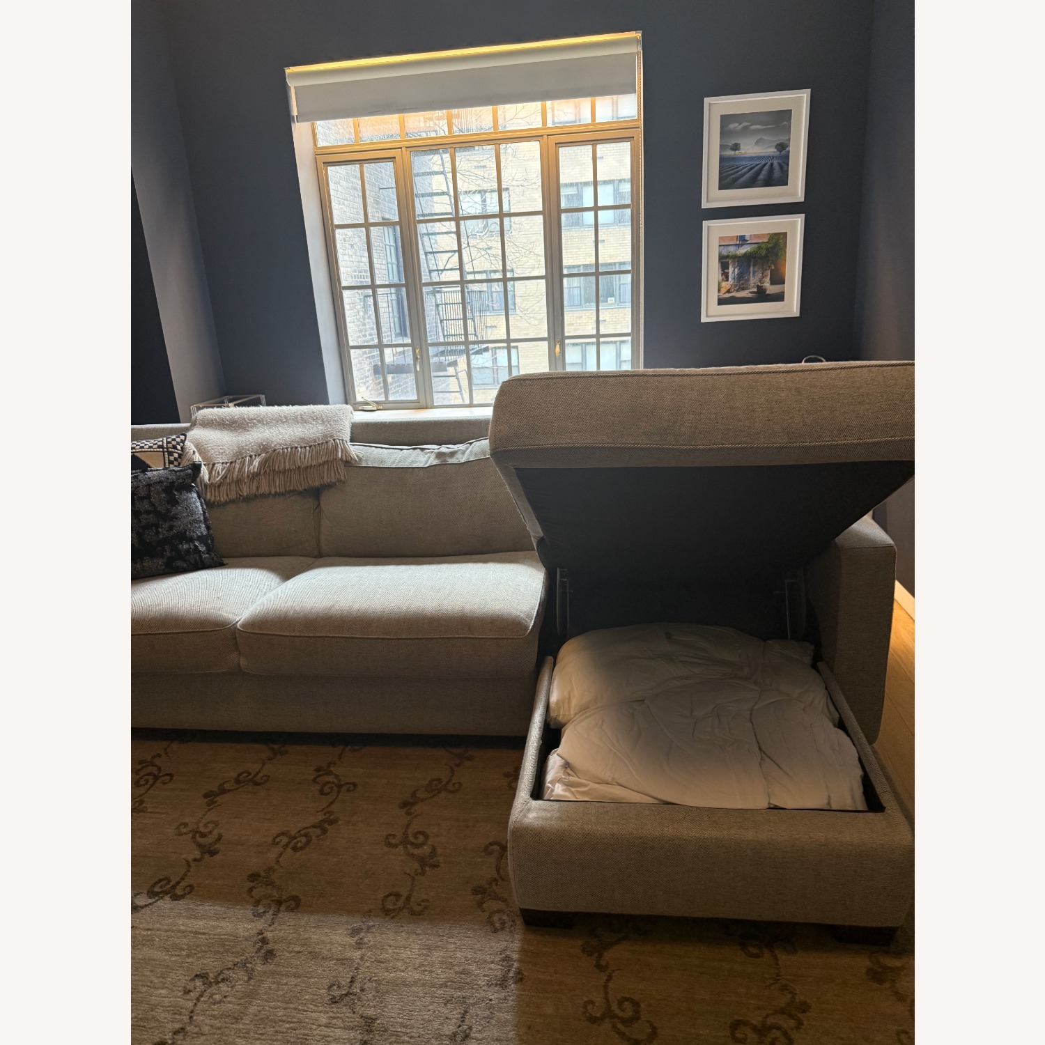 West Elm Henry Sleeper Sectional, Gravel Twill - image-6