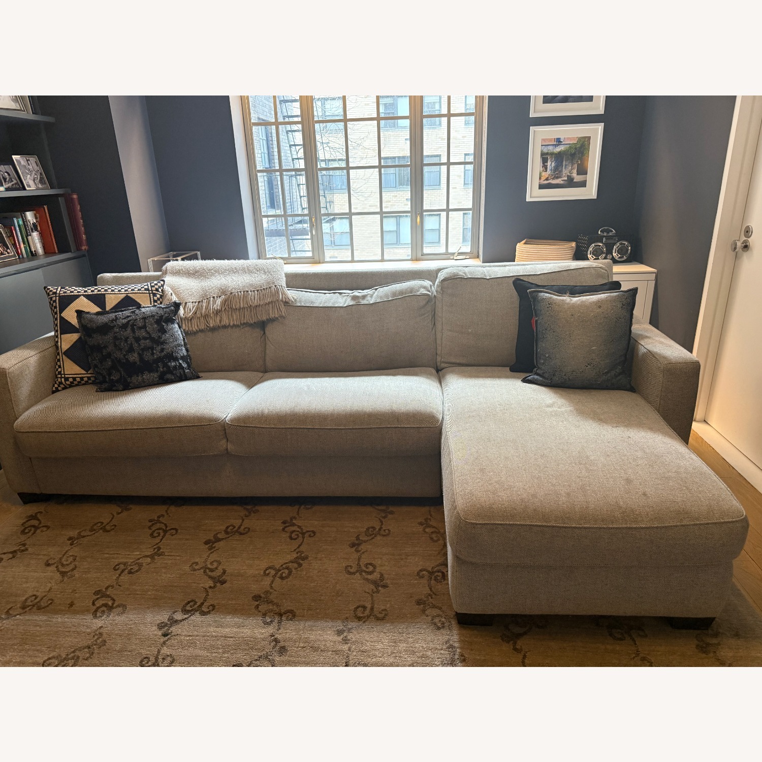 West Elm Henry Sleeper Sectional, Gravel Twill - image-5