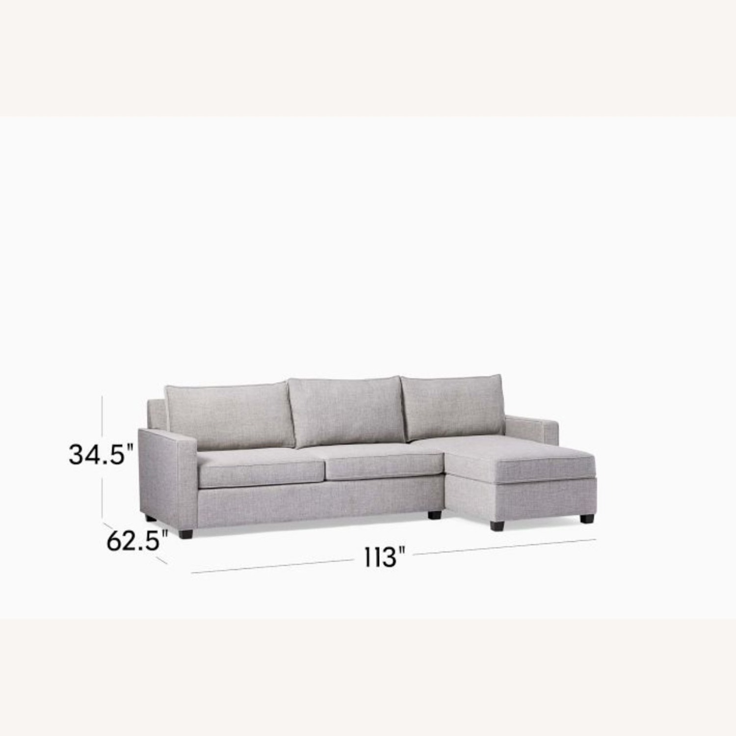 West Elm Henry Sleeper Sectional, Gravel Twill - image-1