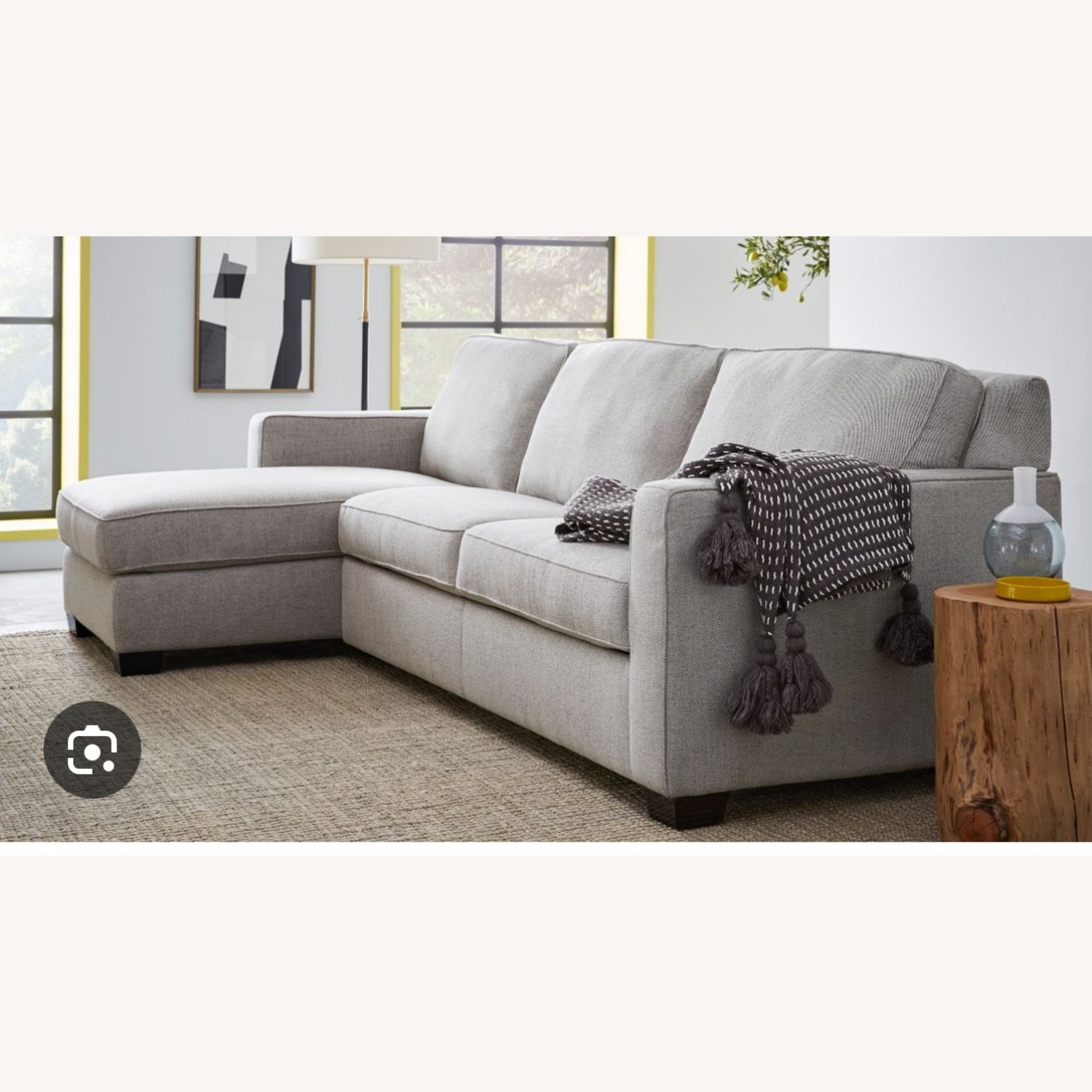 West Elm Henry Sleeper Sectional, Gravel Twill - image-2