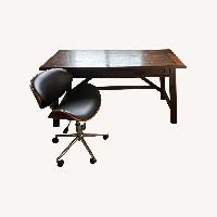 Raymour & Flanigan Dark Brown Wood Desk