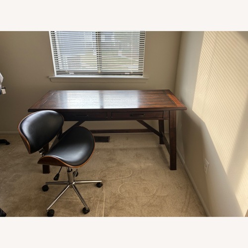 Used Raymour & Flanigan Dark Brown Wood Desk for sale on AptDeco