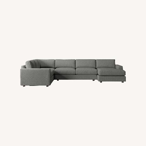 Used West Elm Dark Gray Fabric 4 Piece Sectional for sale on AptDeco