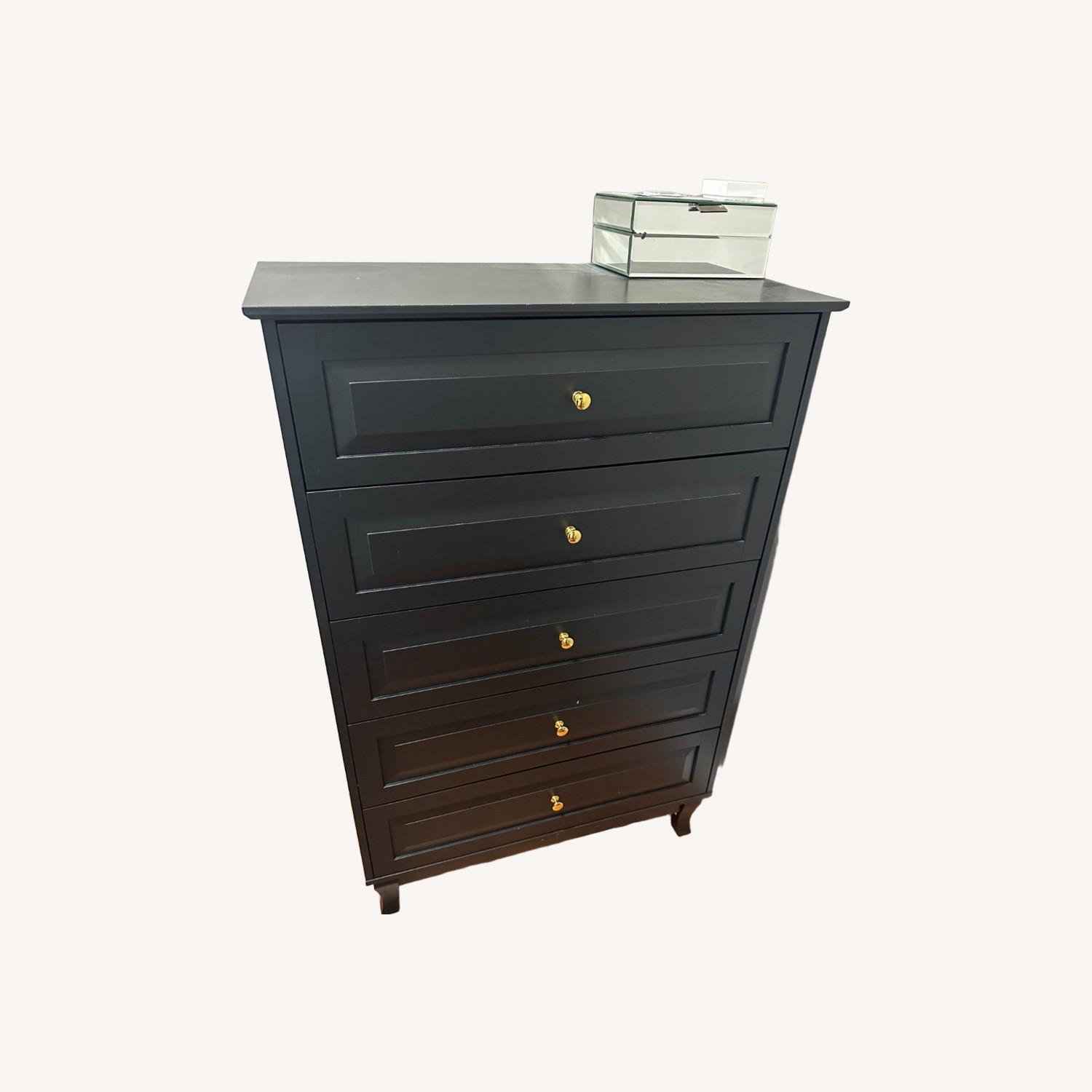 Home Depot Black Wood Dresser - image-0