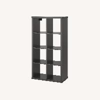 IKEA Kallax Black Wood Wall Unit