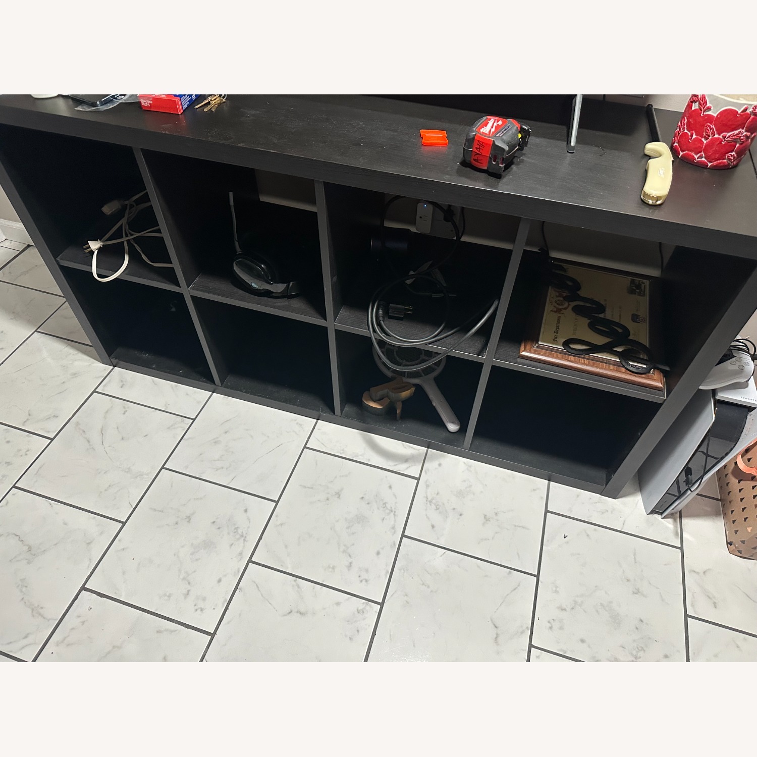 IKEA Kallax Black Wood Wall Unit - image-2