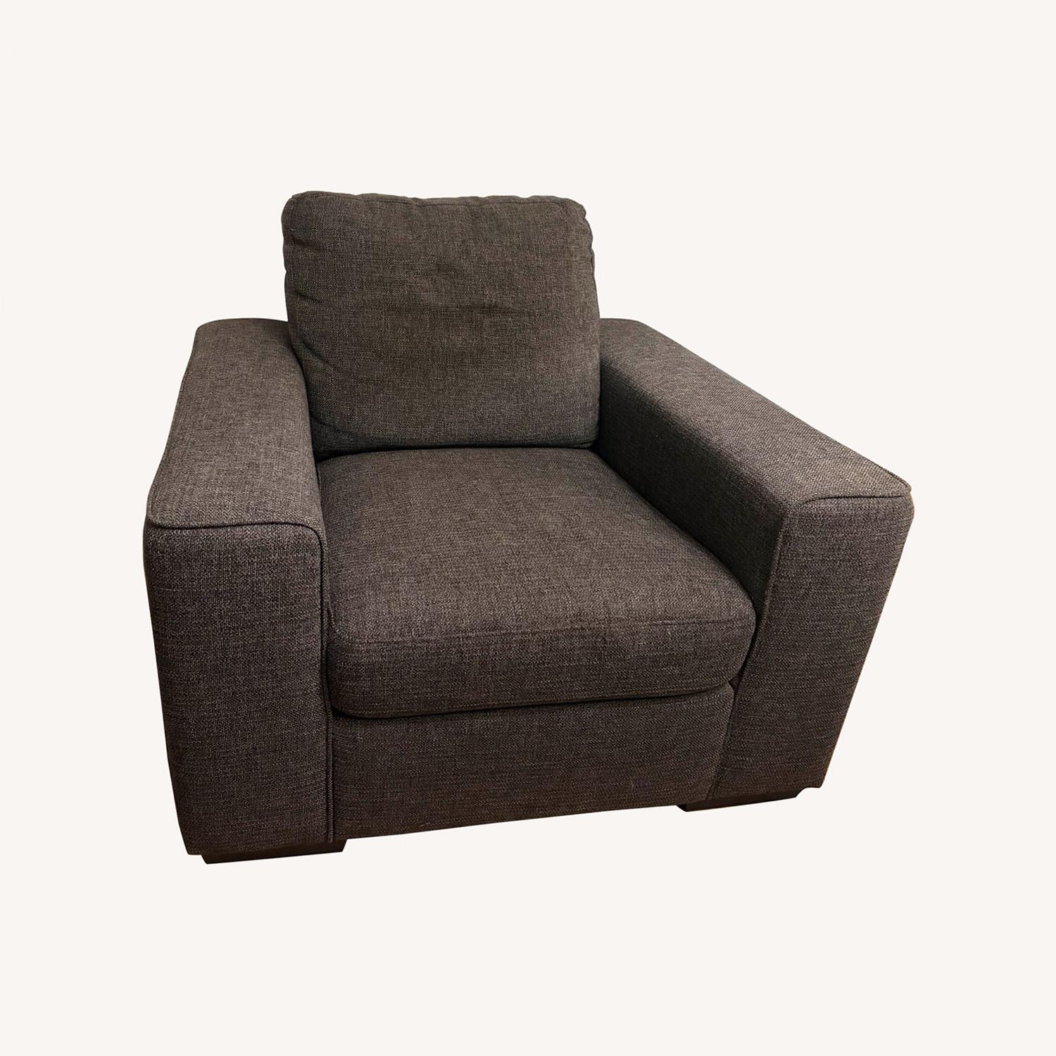 Dark Hray Fabric Armchair - image-0