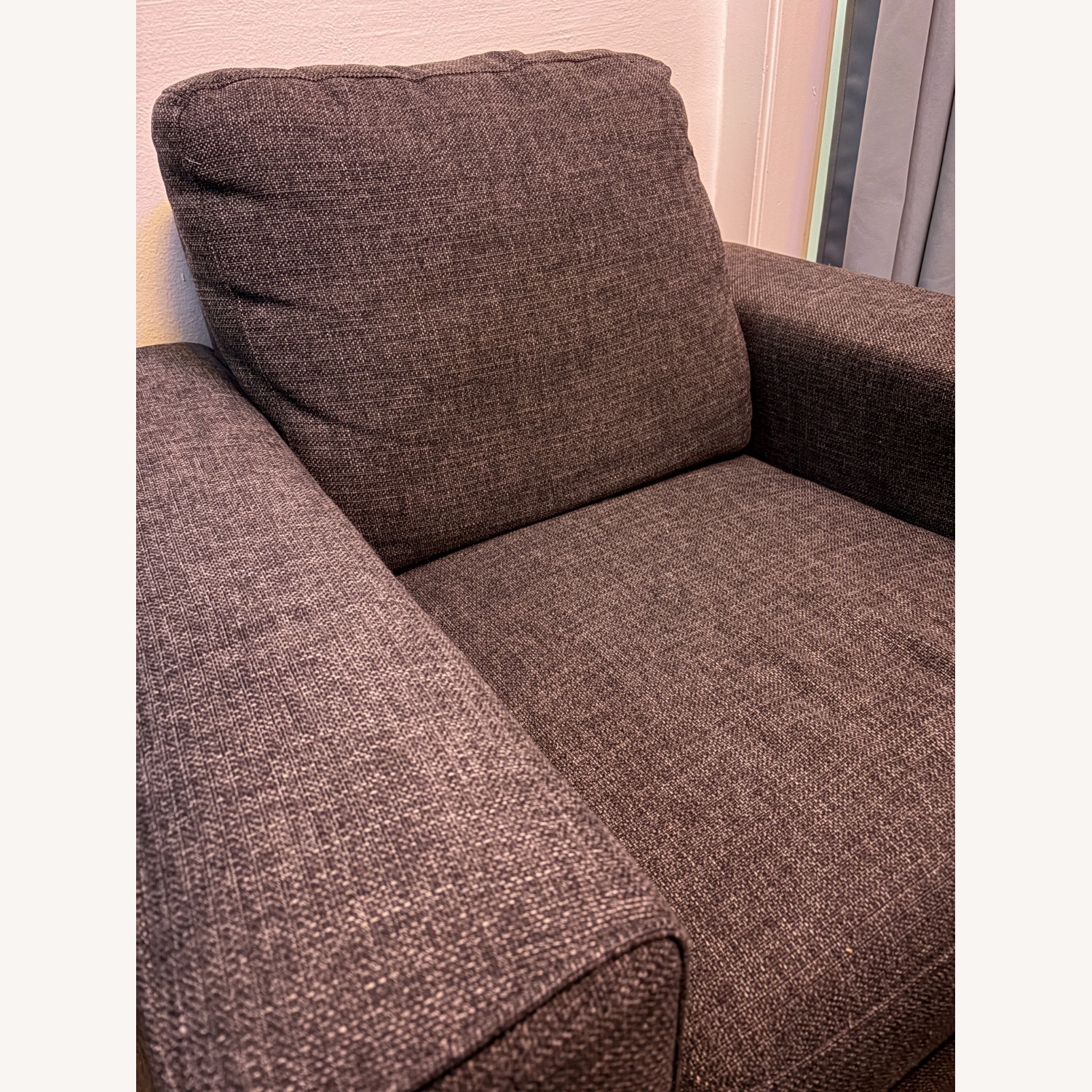 Dark Hray Fabric Armchair - image-2