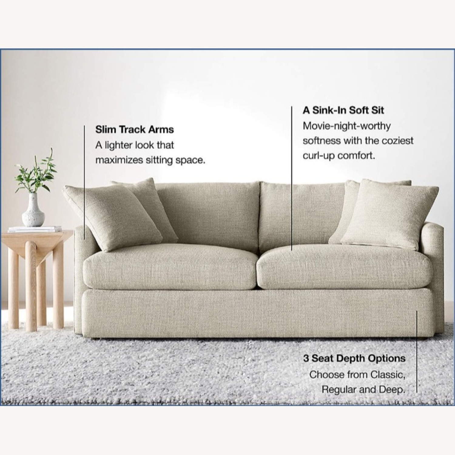 Crate & Barrel Lounge Deep 2-Piece Sofa Chaise - image-5