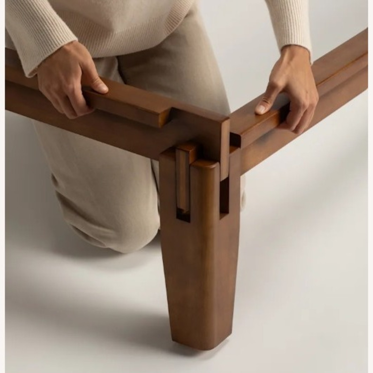 Thuma Dark Gray Wood Queen Bed Frame + Headboard - image-3