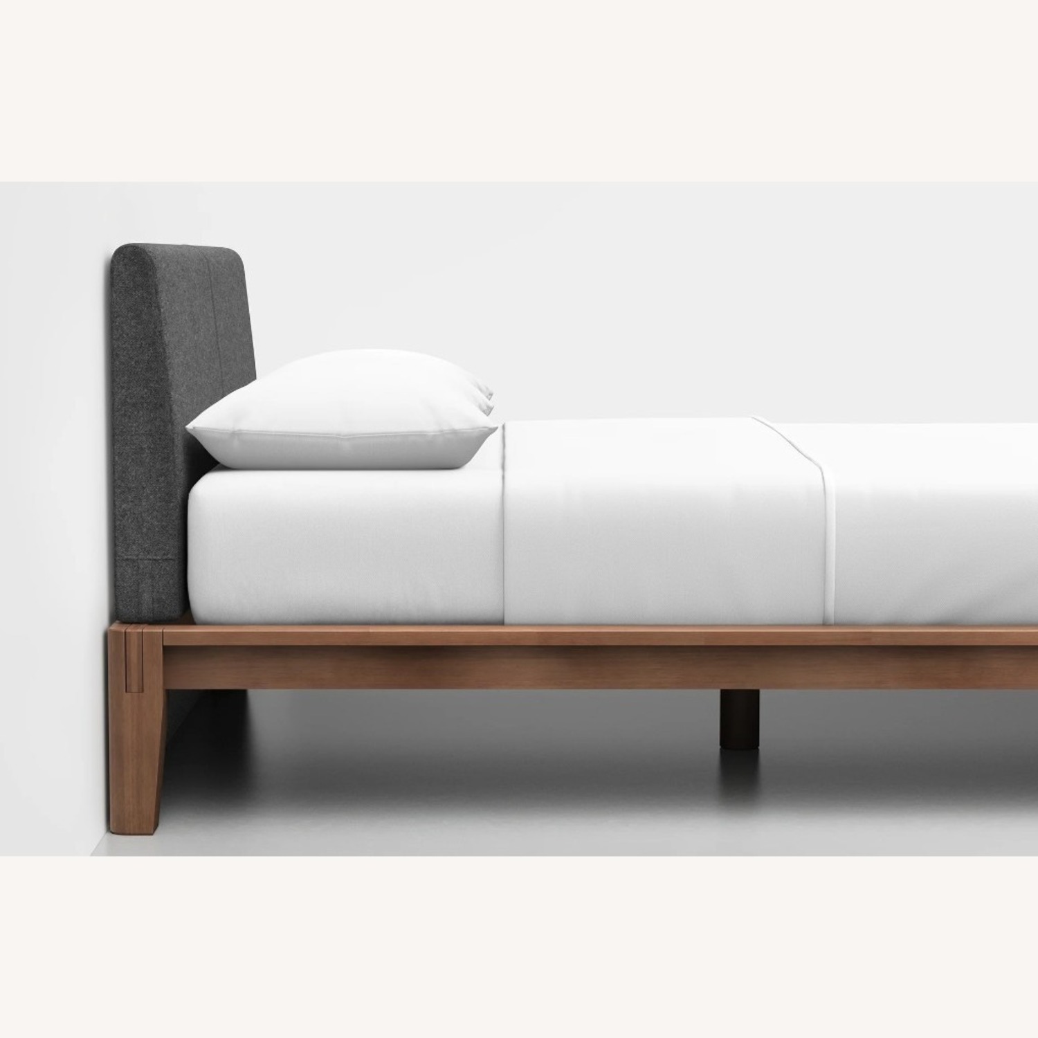 Thuma Dark Gray Wood Queen Bed Frame + Headboard - image-1