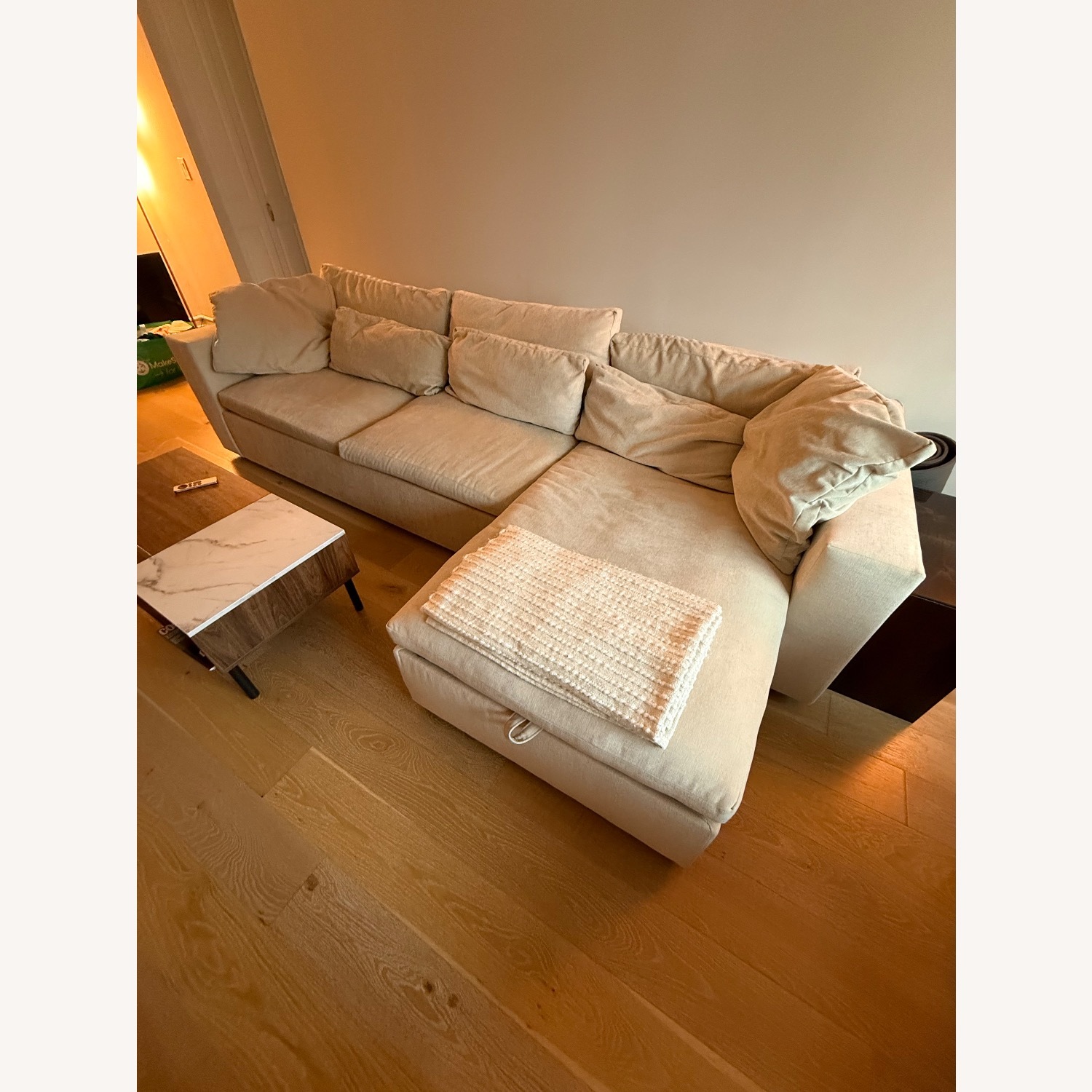 West Elm 2 Piece Sleeper Sectional W Storage - image-2