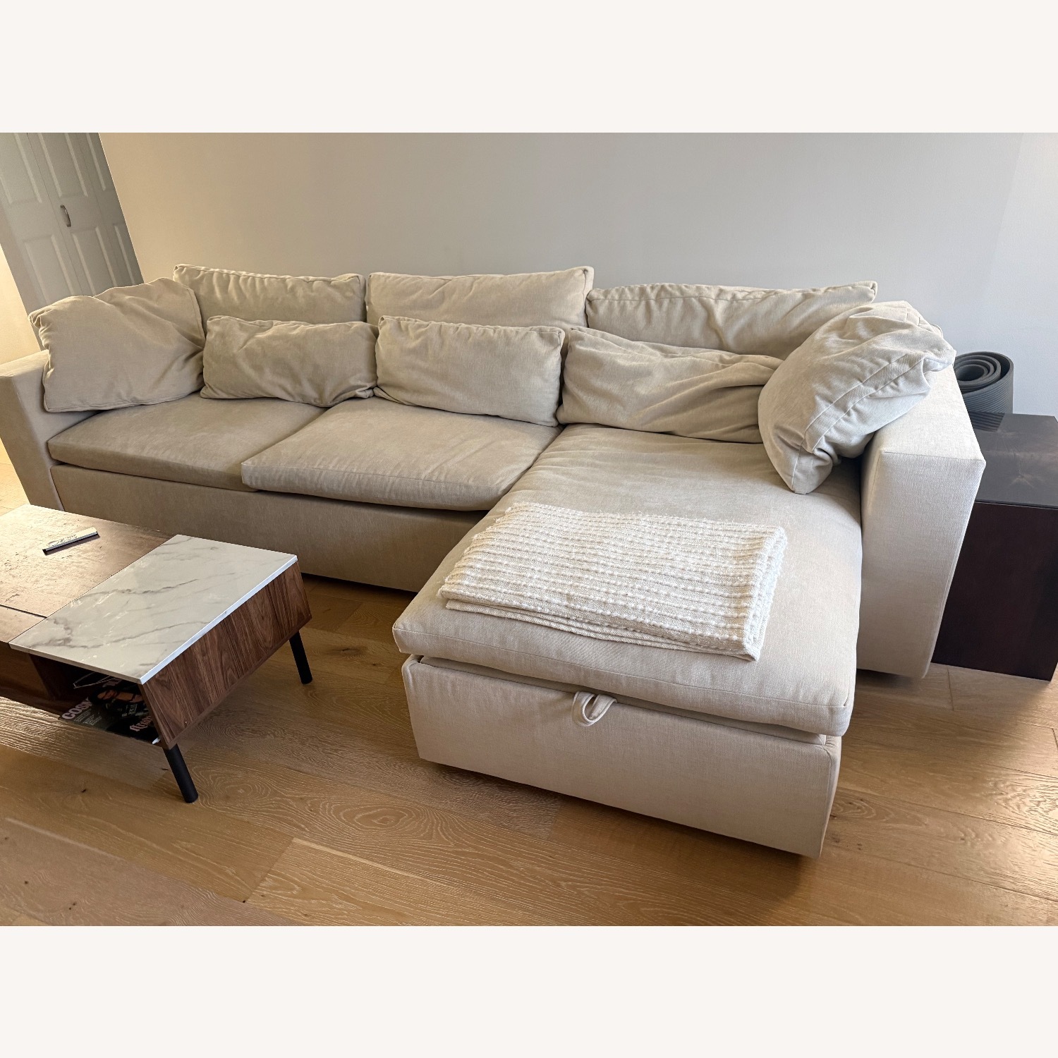 West Elm 2 Piece Sleeper Sectional W Storage - image-7