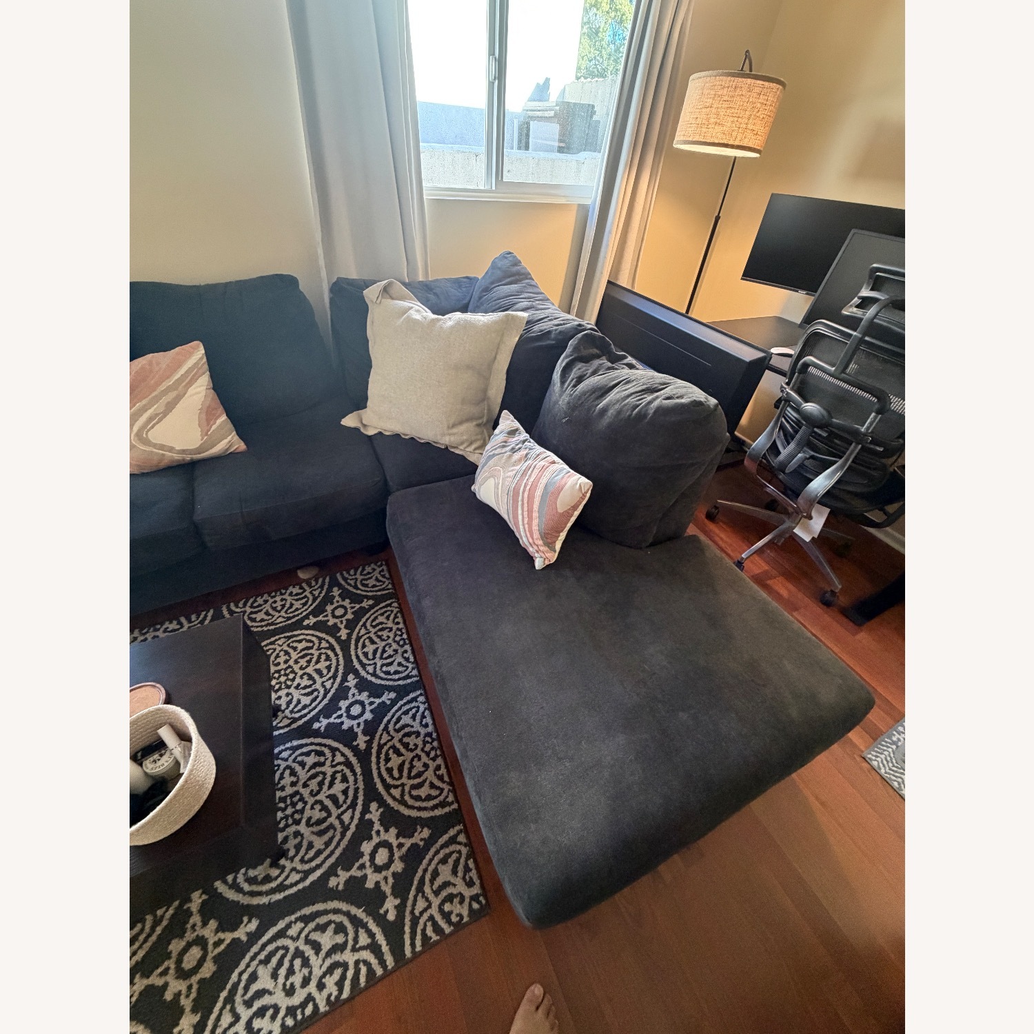 Dark Gray Chaise Lounge - image-5