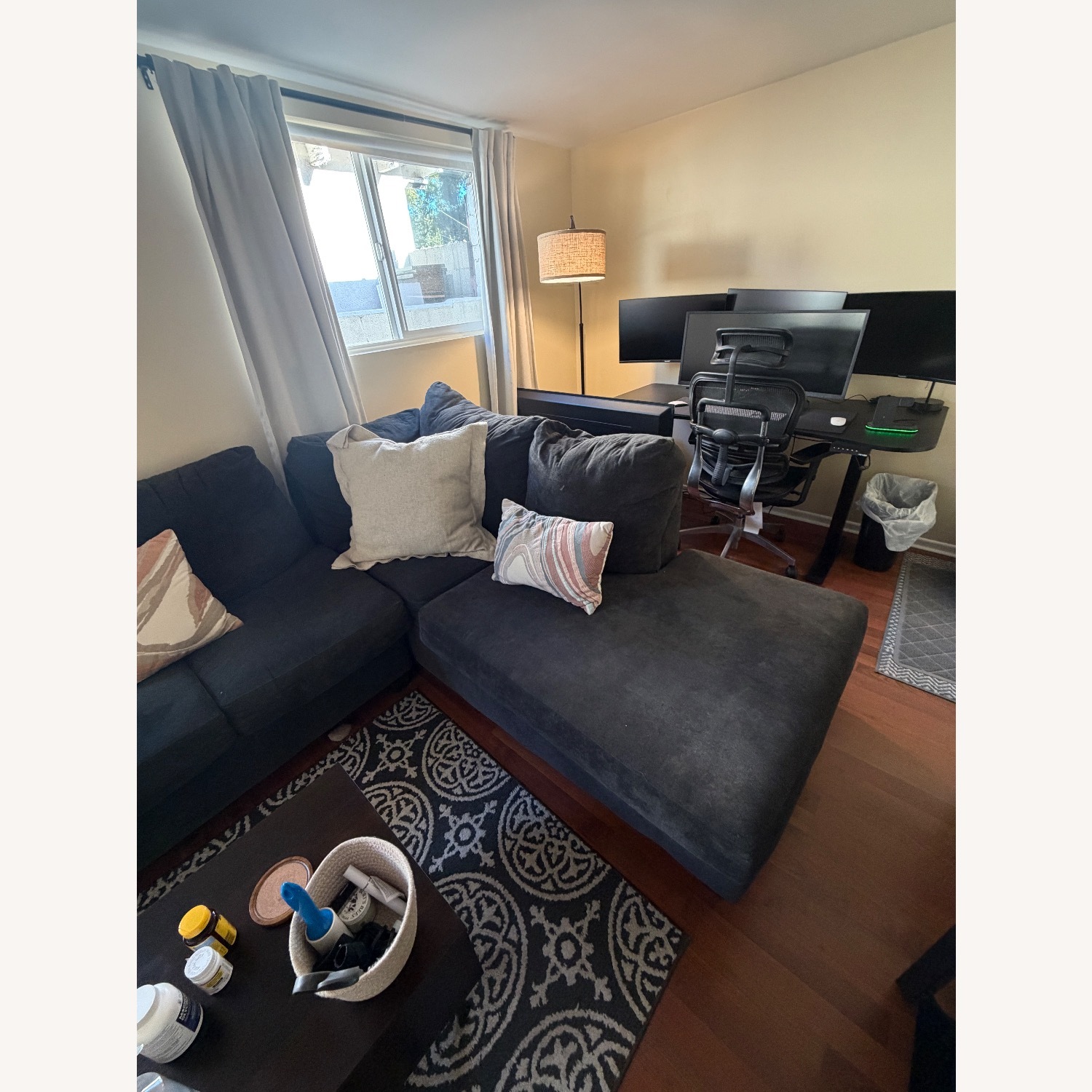 Dark Gray Chaise Lounge - image-1