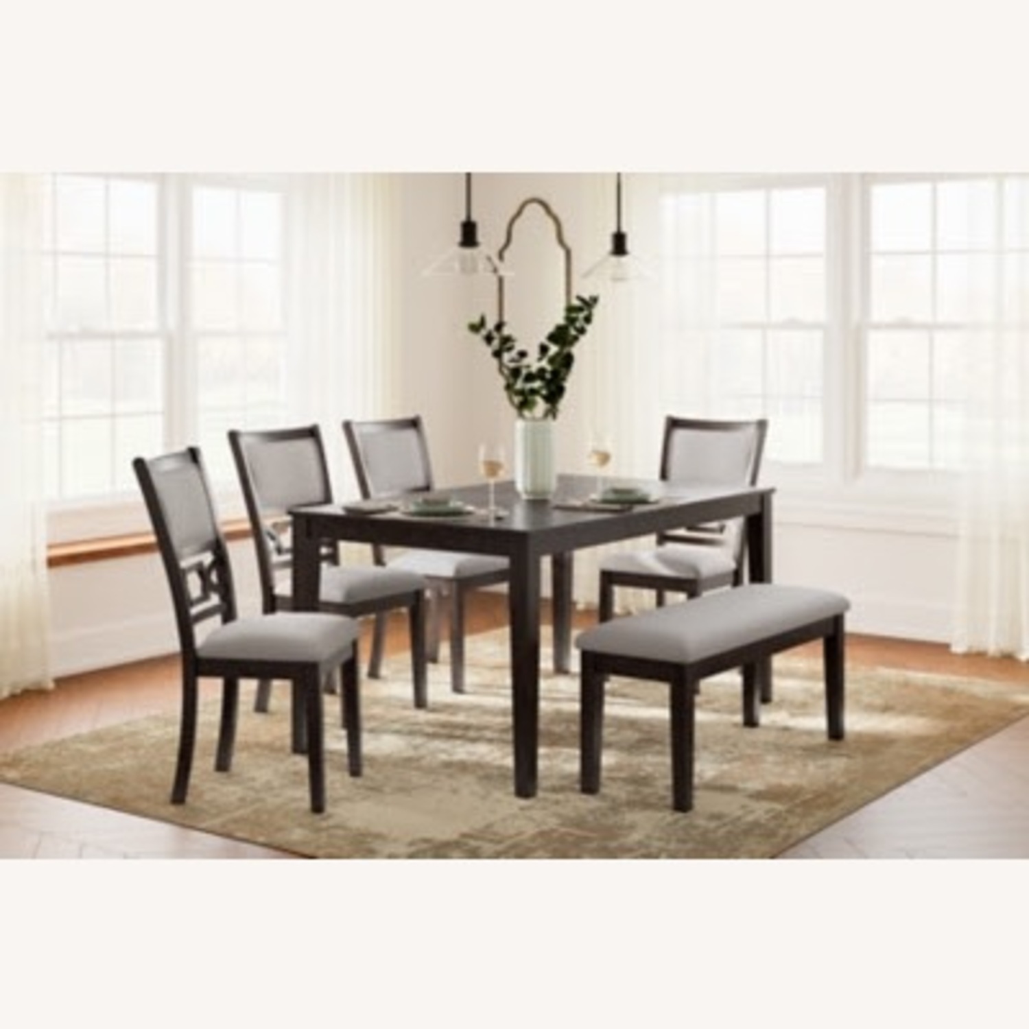 Ashley Furniture Langwest Dark Brown Dining Set - image-1