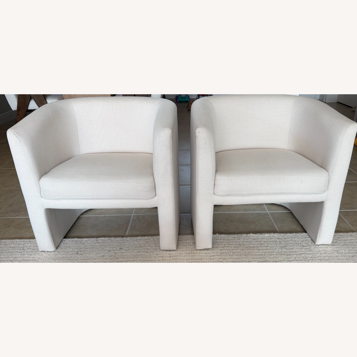 Vernon Natural Fabric Accent Chairs - image-1