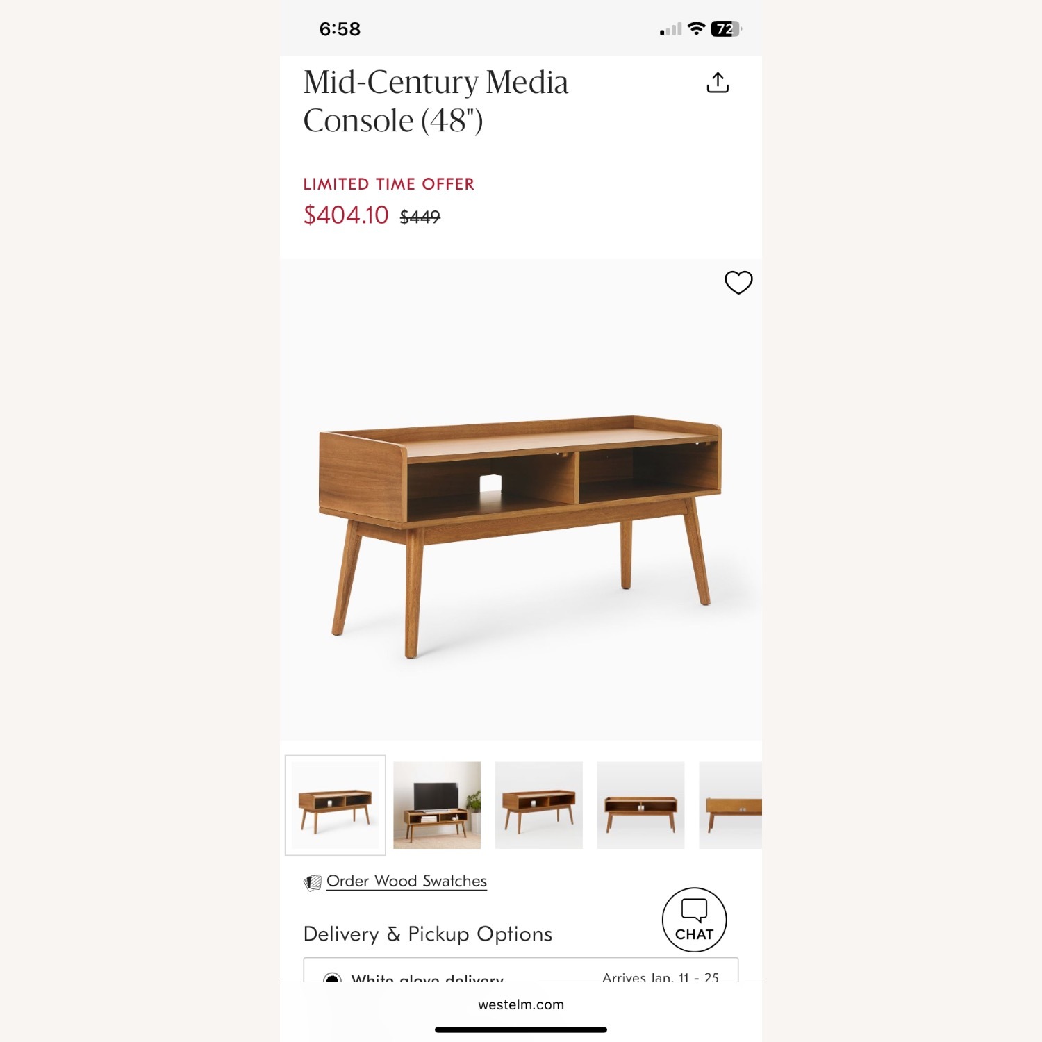 West Elm Mid-Century Media Console (48") - image-3
