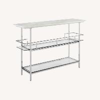 Chrome Bar with Paper Faux Marble Top