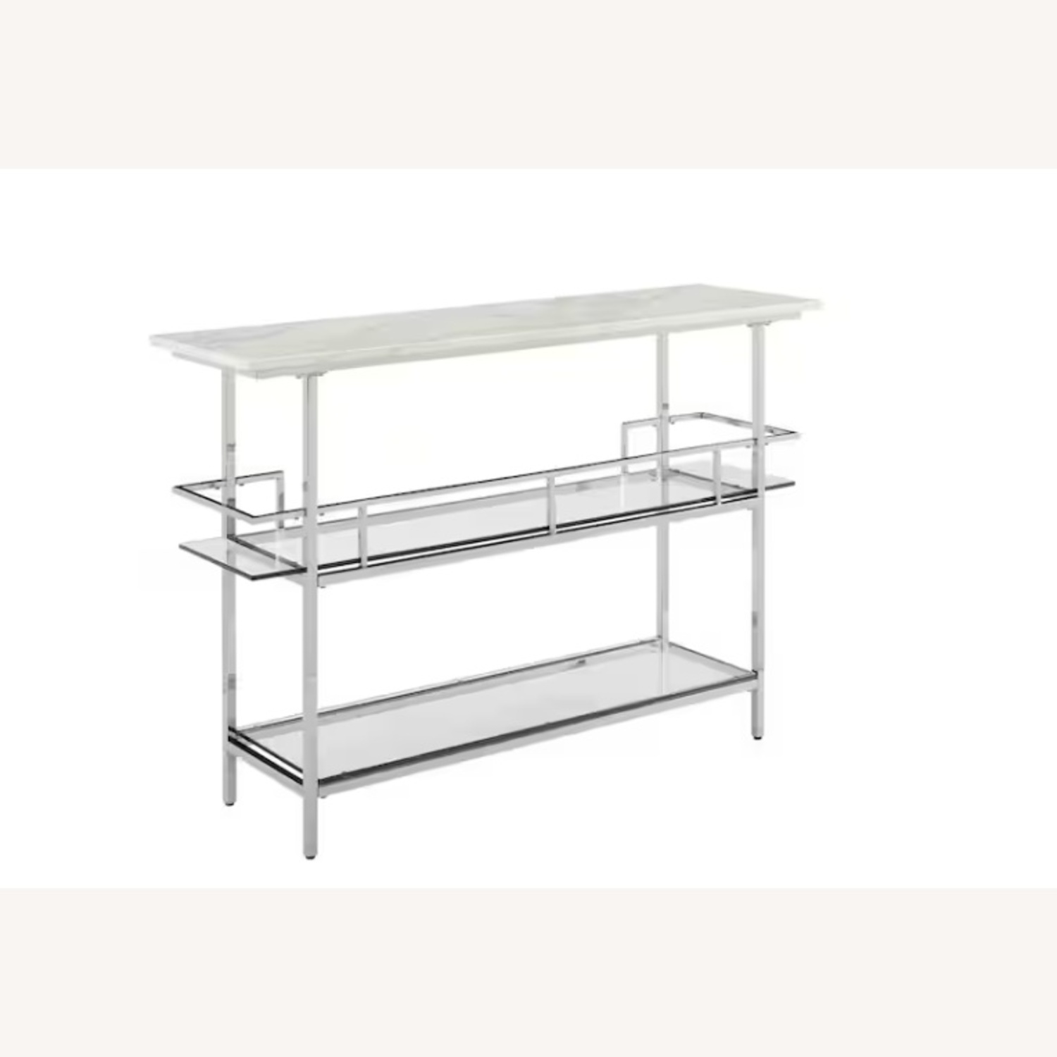 Chrome Bar with Paper Faux Marble Top - image-4