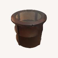 Dark Brown Wood Side Tables