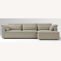 West Elm Gray Velvet 2 Piece Sleeper Sectional