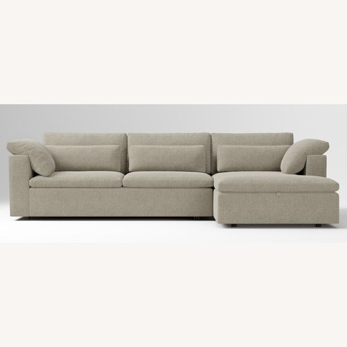 Used West Elm Gray Velvet 2 Piece Sleeper Sectional for sale on AptDeco
