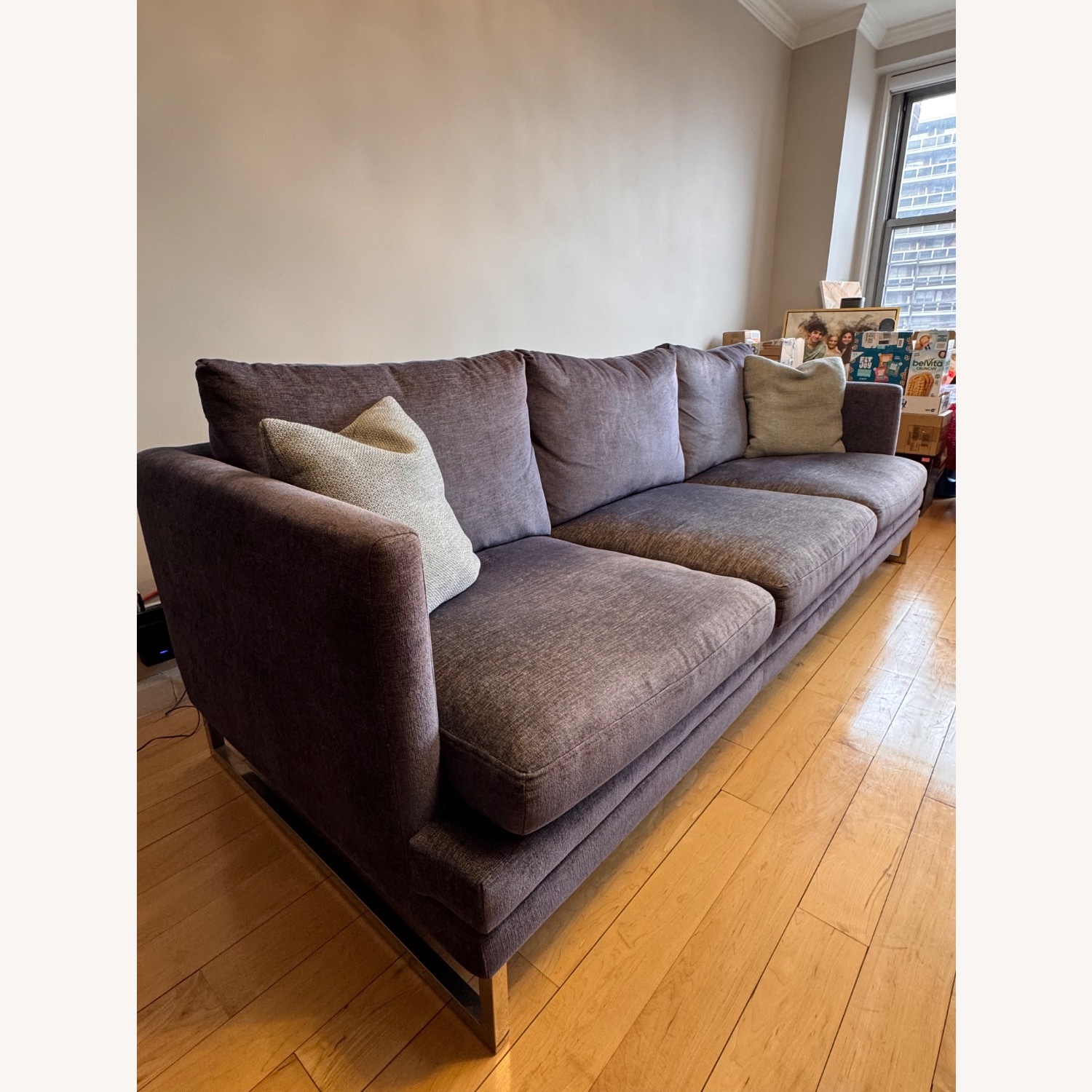 Safavieh Kensett Blue Velvet 3+ Seater Sofa - image-2