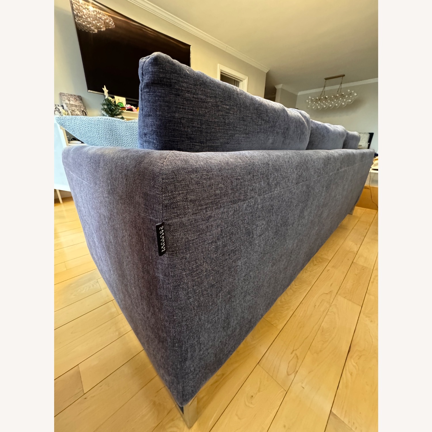 Safavieh Kensett Blue Velvet 3+ Seater Sofa - image-9