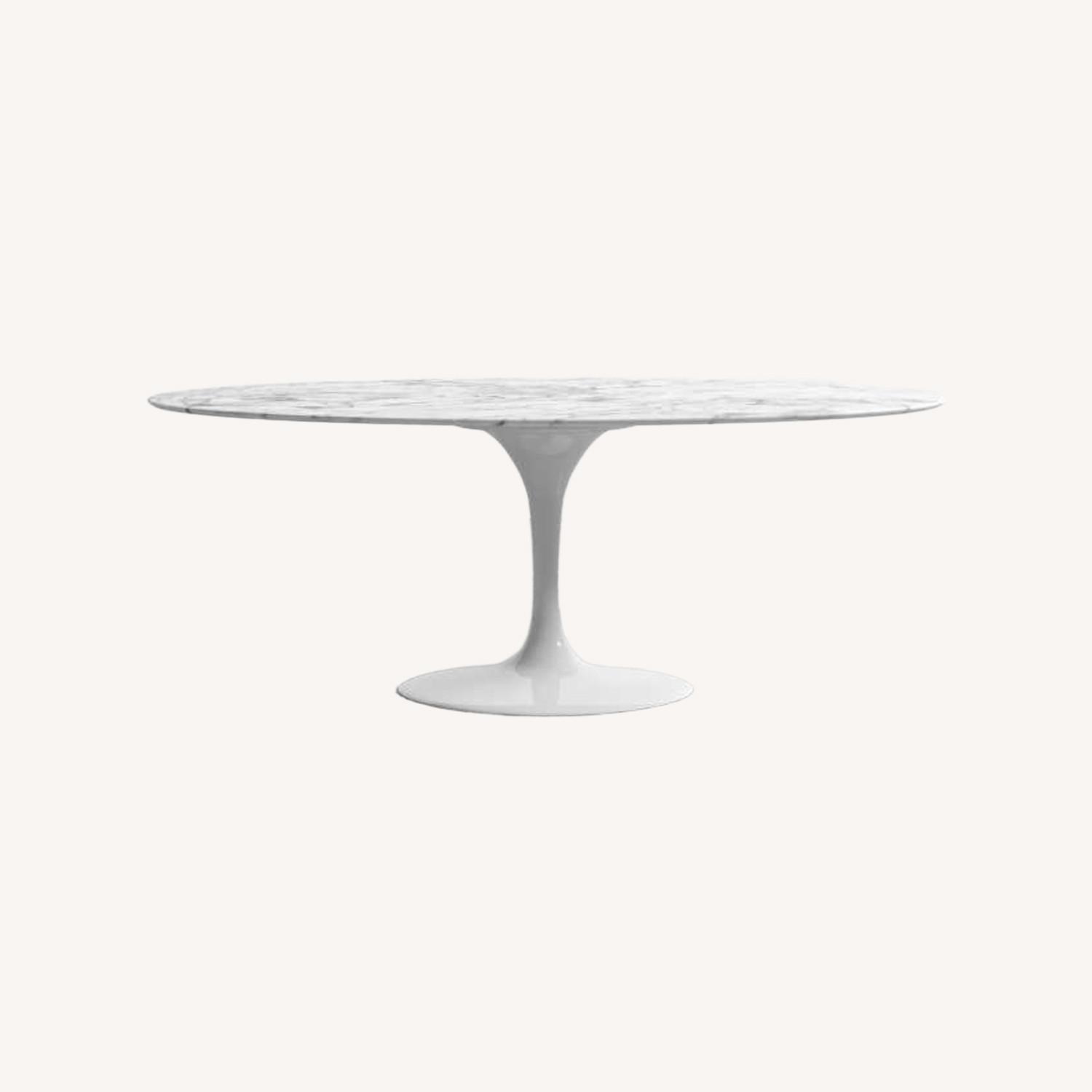 Carrara Marble Oval Table - image-0